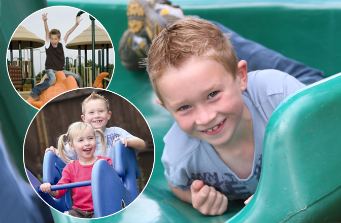 Kids at the pirate playground