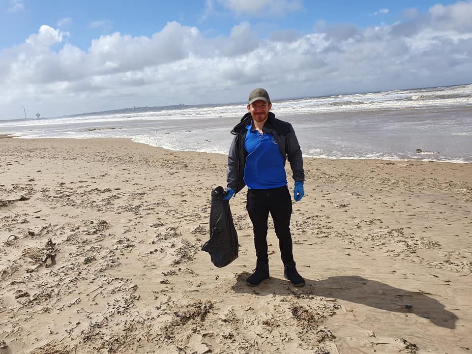 Dave on a beach clean